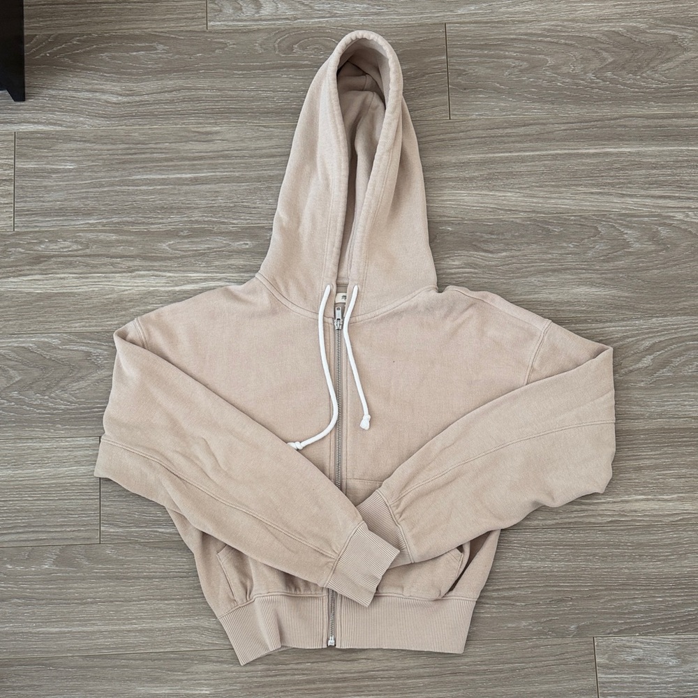 Madewell Women's Tan Zip-Up Hoodie